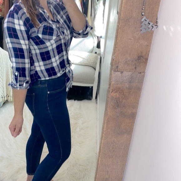 Harper blue plaid shirt size small - Picture 3 of 8